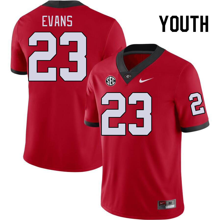 Youth #23 Ondre Evans Georgia Bulldogs College Football Jerseys Stitched-Red